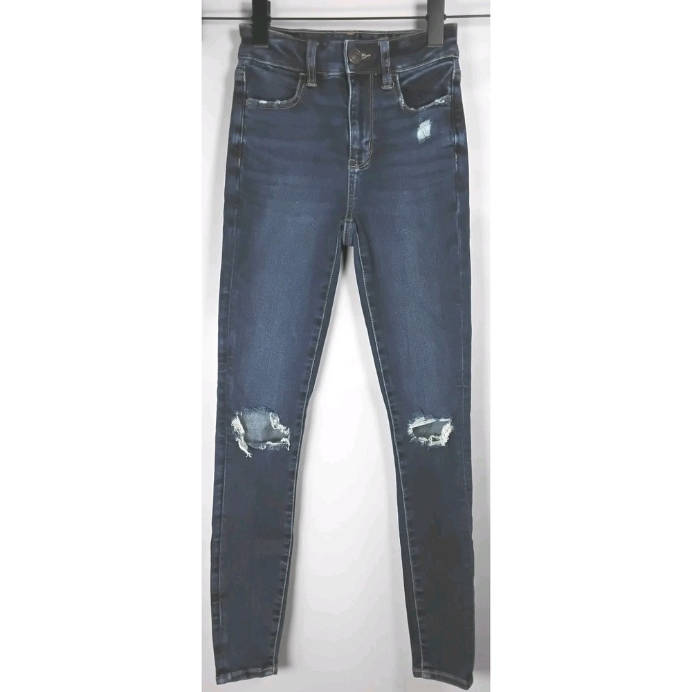 American Eagle High Rise Jegging Womens Size‎ 0 Regular Dark Wash Blue Stretch